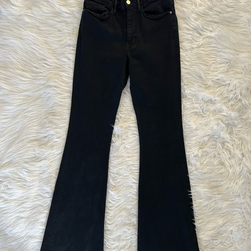 Frame One Flare High Rise Black Jeans - Picture 2 of 9